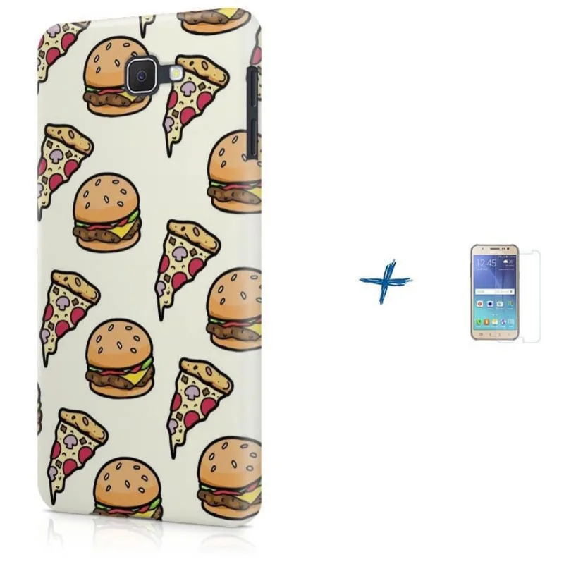 Kit Capa Galaxy J7 Prime Hamburger Pizza + Pel (BD30)