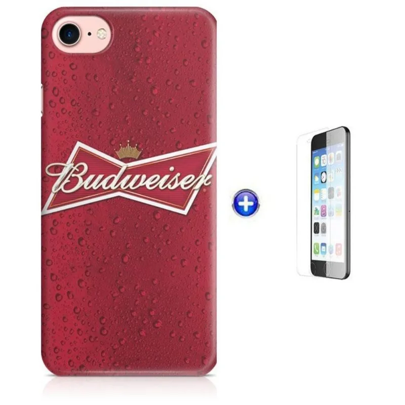 Kit Capa iPhone 8 - 4,7' Budweiser Beer + Pel Vidro B30