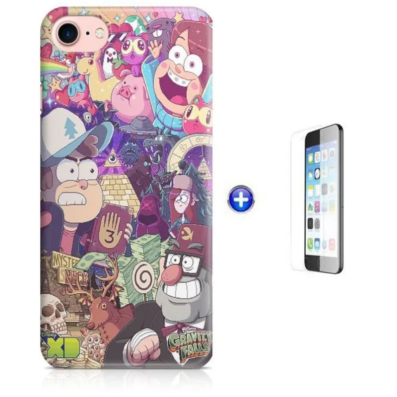 Kit Capa iPhone 8 - 4,7' Gravity Falls + Pel Vidro (BD31)
