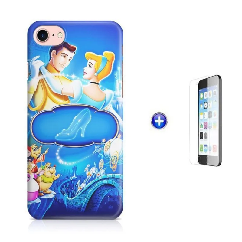 Kit Capa iPhone 8 - 4,7' Cinderella + Pel Vidro BD1