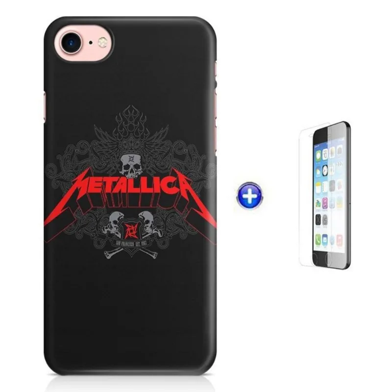 Kit Capa iPhone 8 - 4,7' Metallica + Pel Vidro BD1