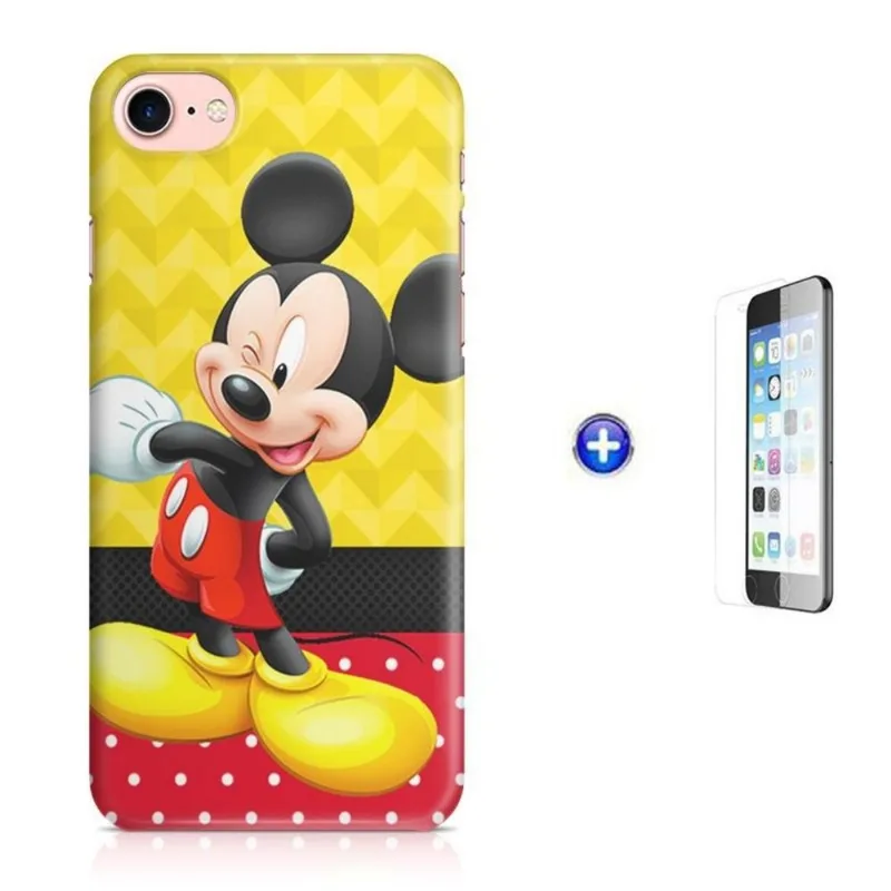Kit Capa iPhone 8 - 4,7' Mickey + Pel Vidro BD1