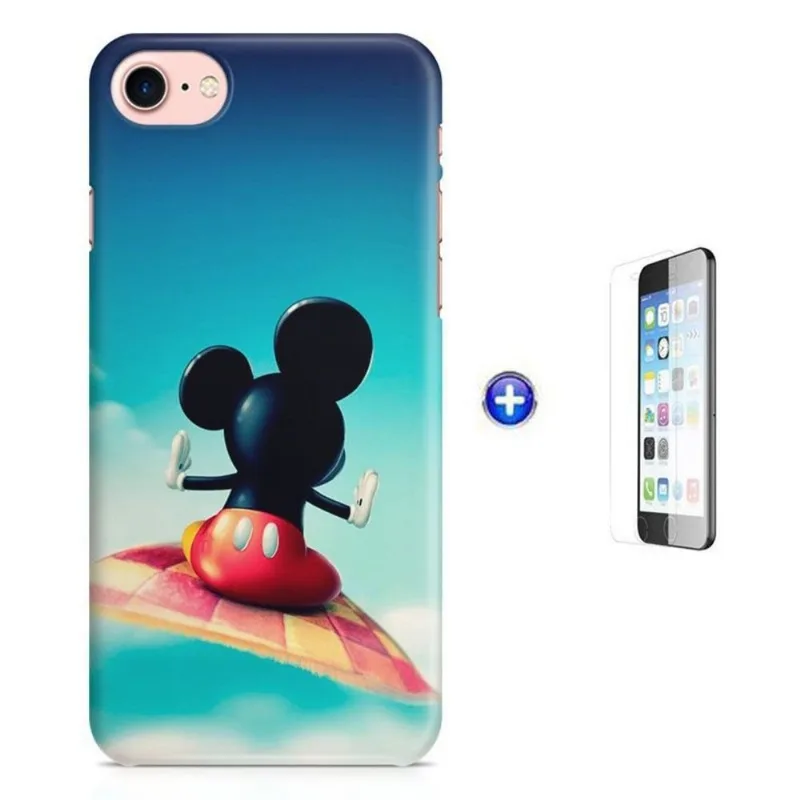 Kit Capa iPhone 8 - 4,7' Mickey + Pel Vidro BD2
