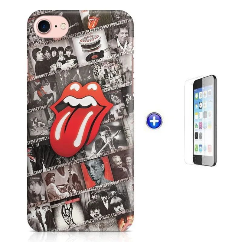 Kit Capa iPhone 8 - 4,7' Rolling Stones + Pel Vidro BD1