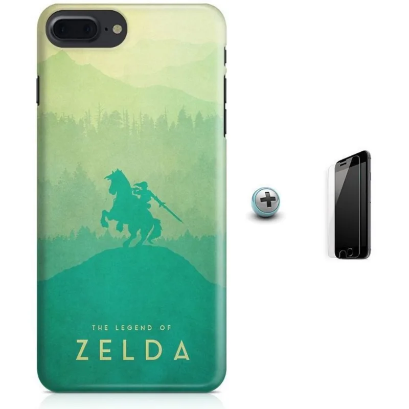 Kit Capa iPhone 8 Plus - The Legend Of Zelda + Pel Vidro B31