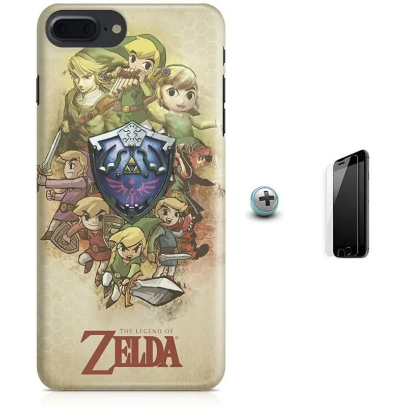 Kit Capa iPhone 8 Plus - The Legend of Zelda + Pel Vidro B30