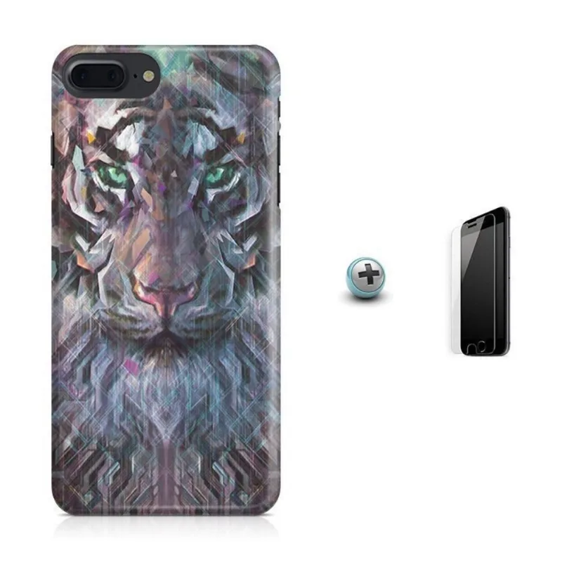 Kit Capa iPhone 8 Plus - Wolf + Pel Vidro BD2