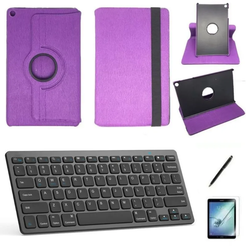 Kit Capa/Can/Pel/Teclado 360 Galaxy Tab S5e SM T725 10.5 Roxo