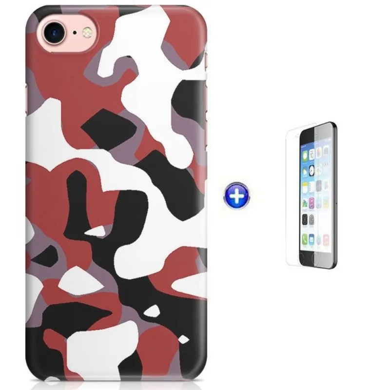 Kit Capa iPhone 7 - 4,7' Camuflagem + Pel Vidro (BD51)