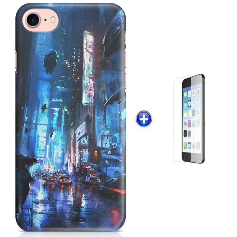 Kit Capa iPhone 7 - 4,7' Cyberpunk + Pel Vidro (BD51)