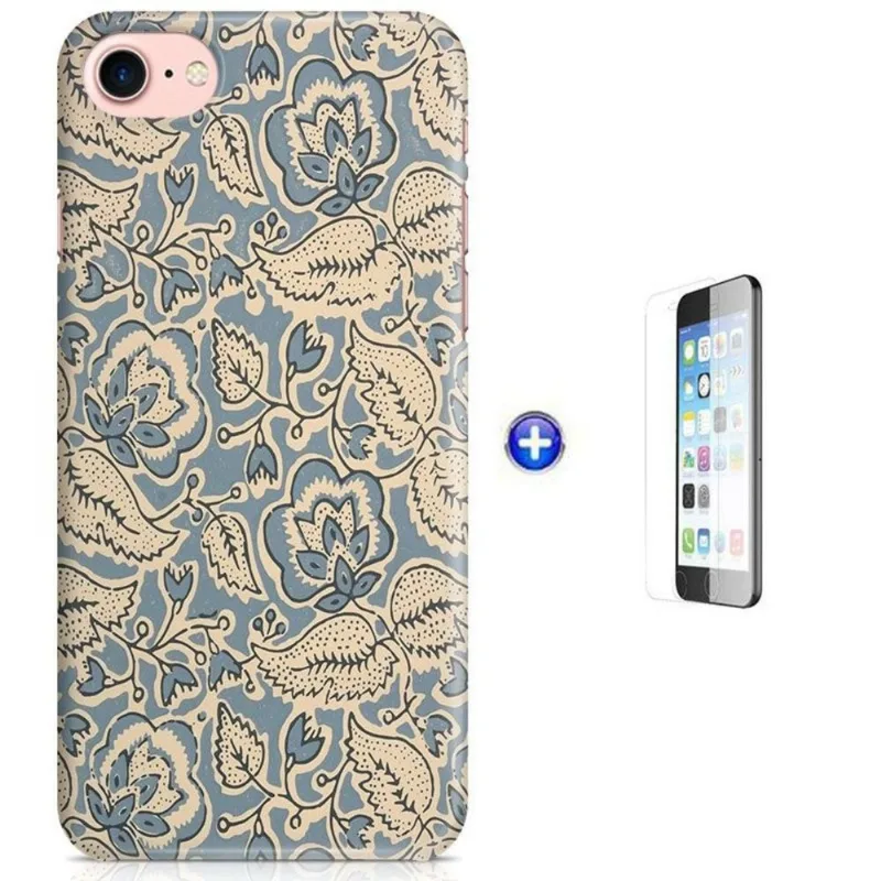 Kit Capa iPhone 7 - 4,7' Flores Arte + Pel Vidro (BD54)