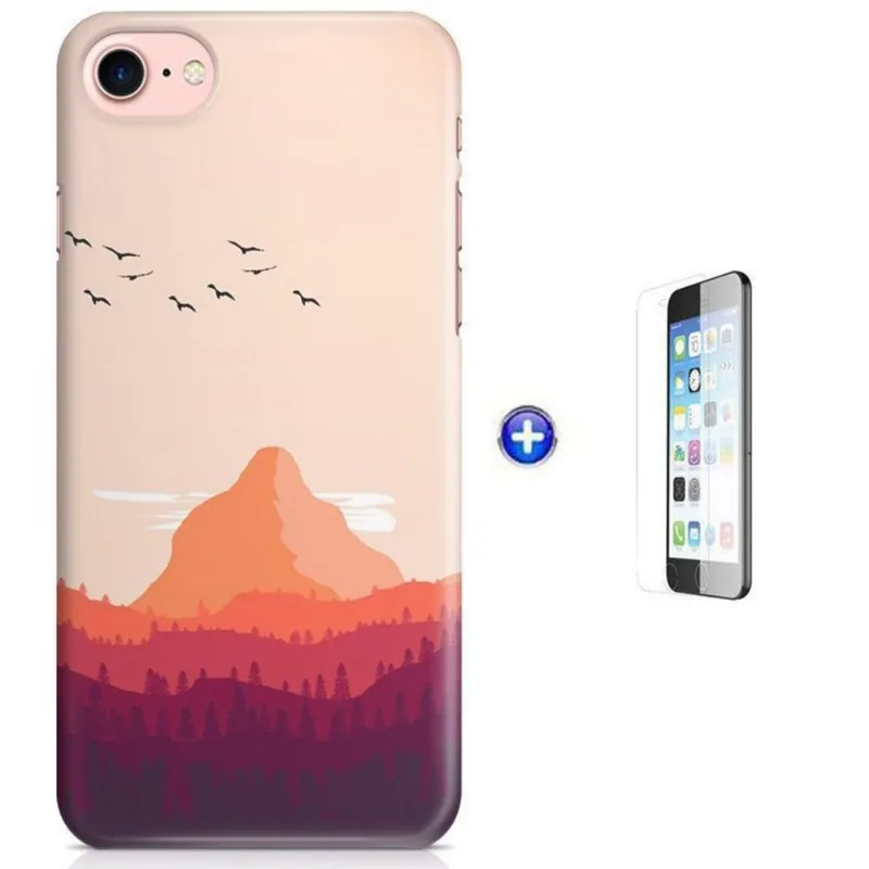 Kit Capa iPhone 7 - 4,7' Paisagem + Pel Vidro (BD50)