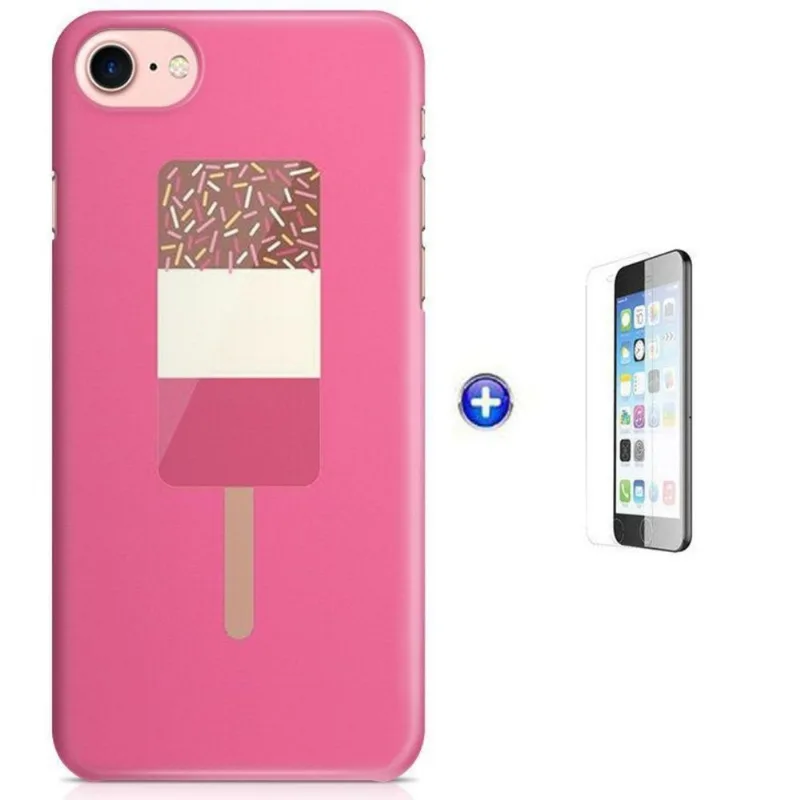 Kit Capa iPhone 7 - 4,7' Sorvete + Pel Vidro (BD51)