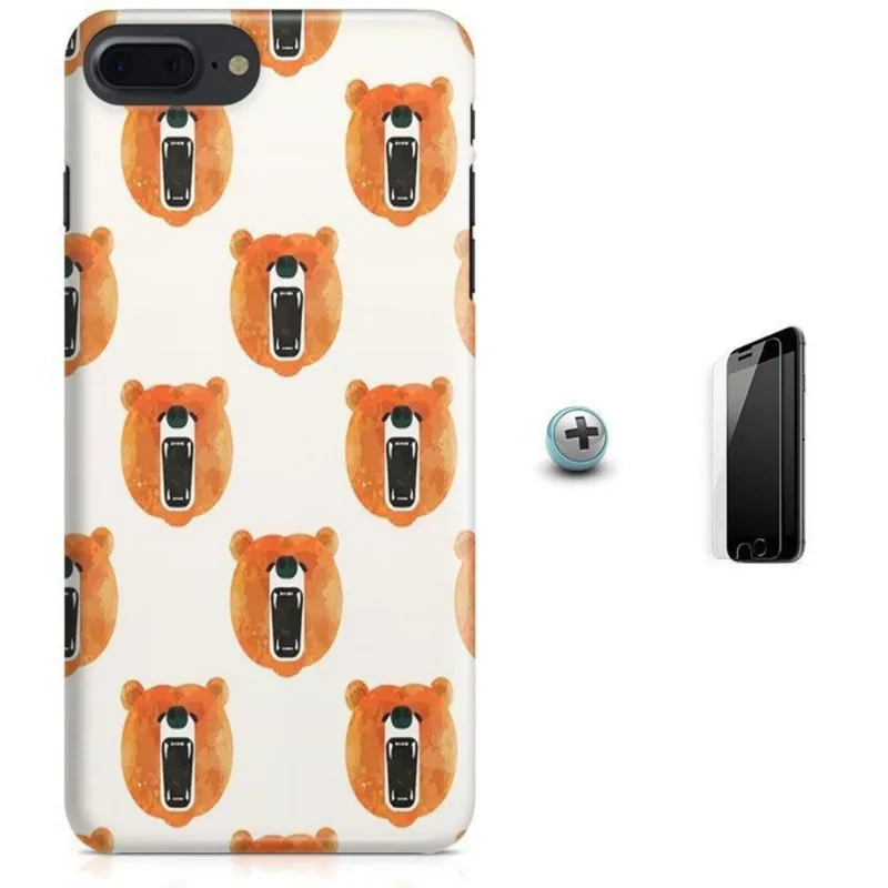 Kit Capa iPhone 7 Plus - Urso + Pel Vidro B52