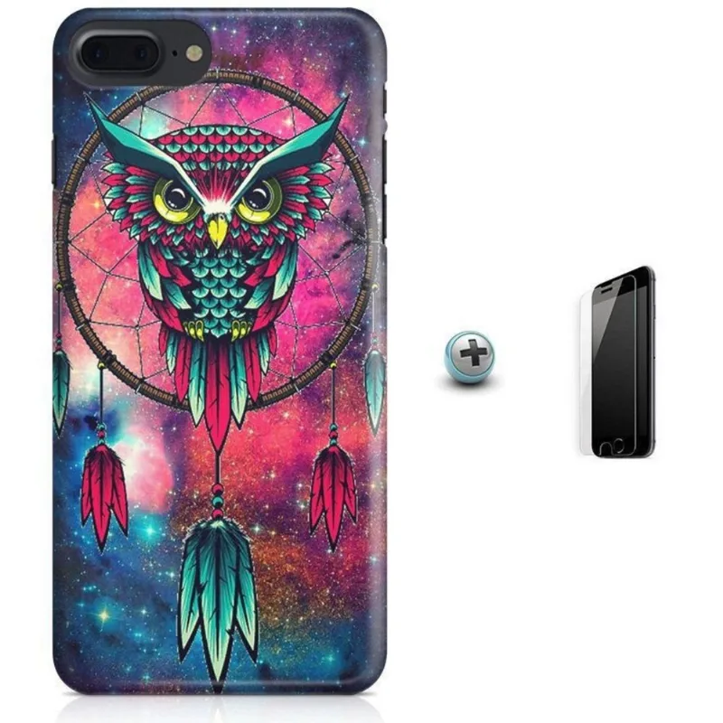 Kit Capa iPhone 7 Plus - Coruja + Pel Vidro (BD50)