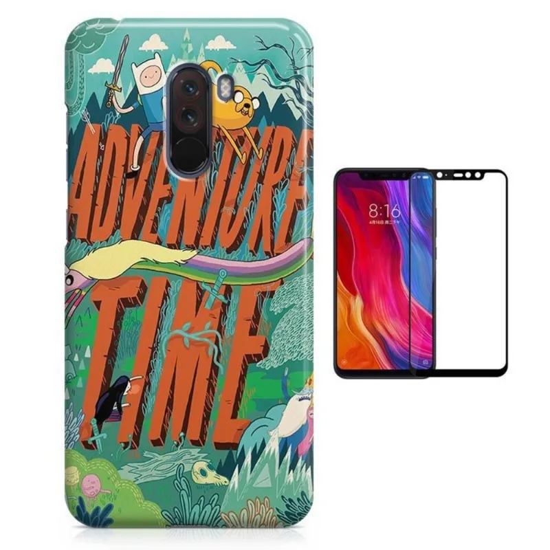 Kit Capa Xiaomi Pocophone F1 Adventure Time + Pel (BD01)