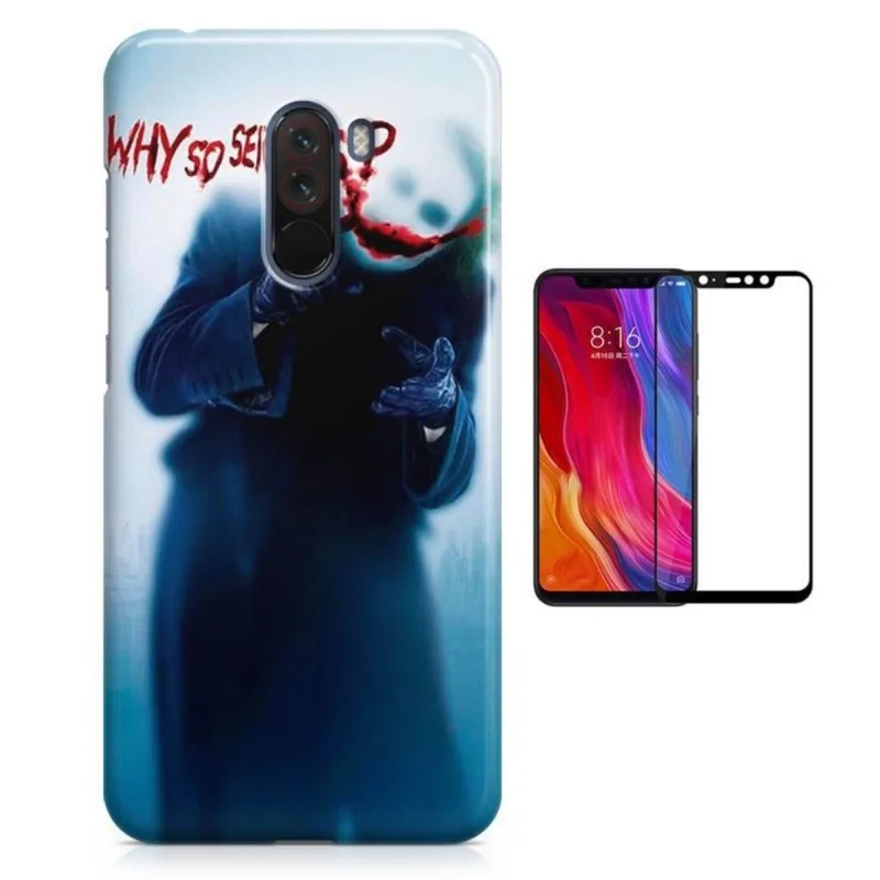 Kit Capa Case TPU Xiaomi Pocophone F1 Coringa Joker Batman Why So Serious + Pel Vidro(BD02)