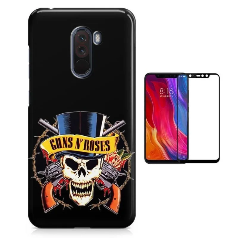 Kit Capa Xiaomi Pocophone F1 Guns n' Roses + Pel (BD02)