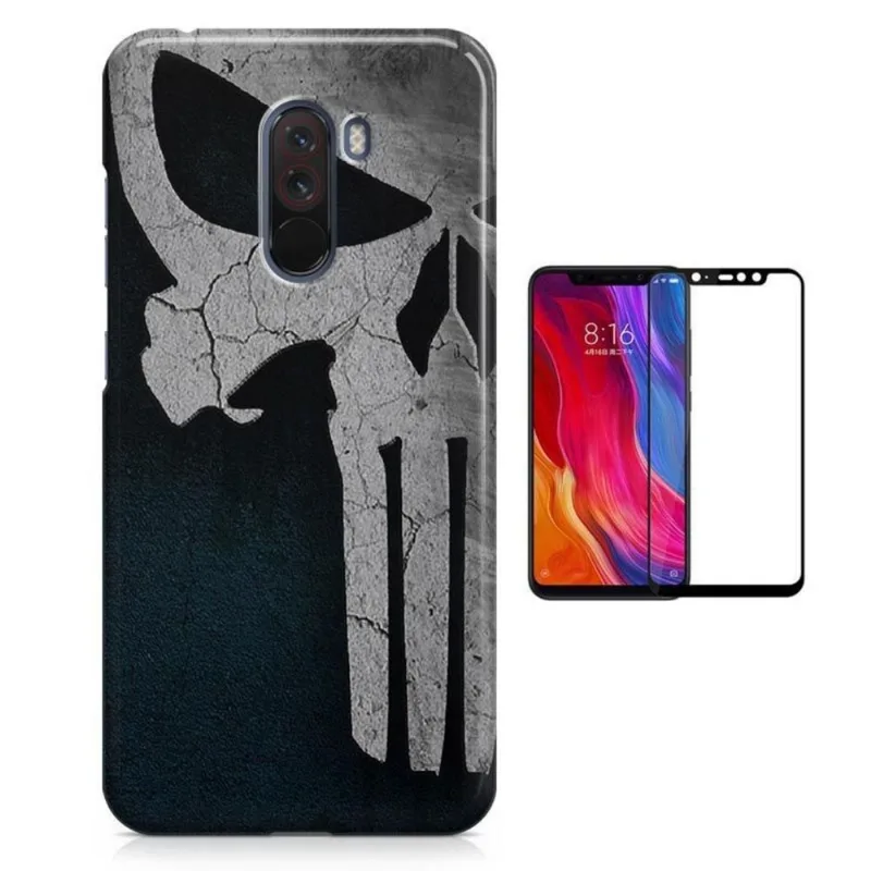 Kit Capa Xiaomi Pocophone F1 Punisher O Justiceiro + Pel