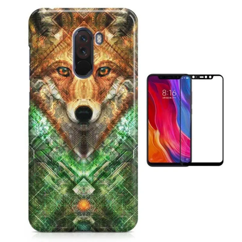 Kit Capa Xiaomi Pocophone F1 Wolf Lobo + Pel (BD01)