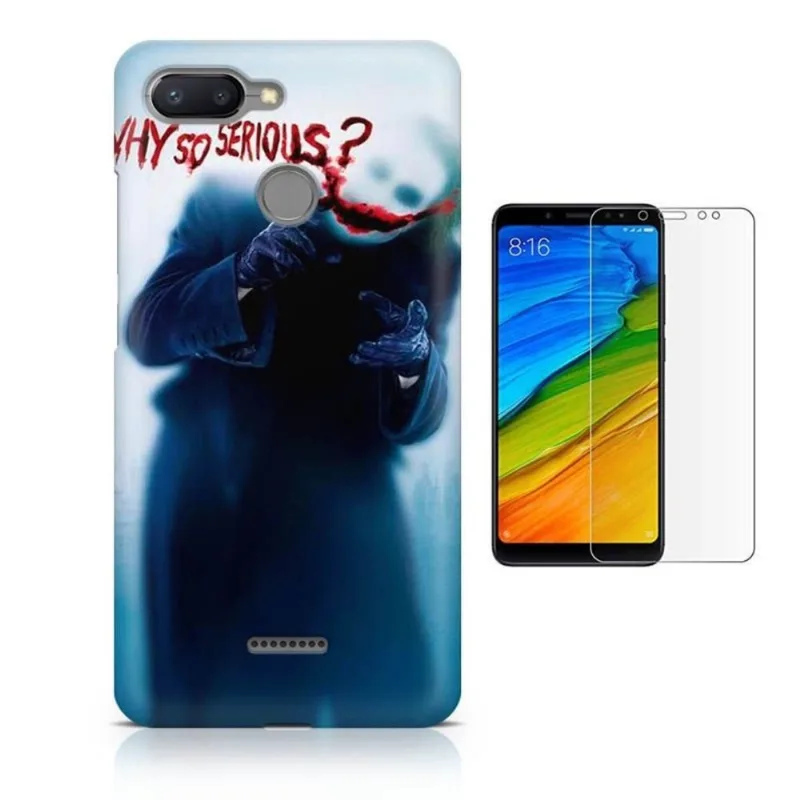 Kit Capa Case TPU Xiaomi Redmi 6 Coringa Joker Batman Why So Serious + Pel Vidro (BD02)