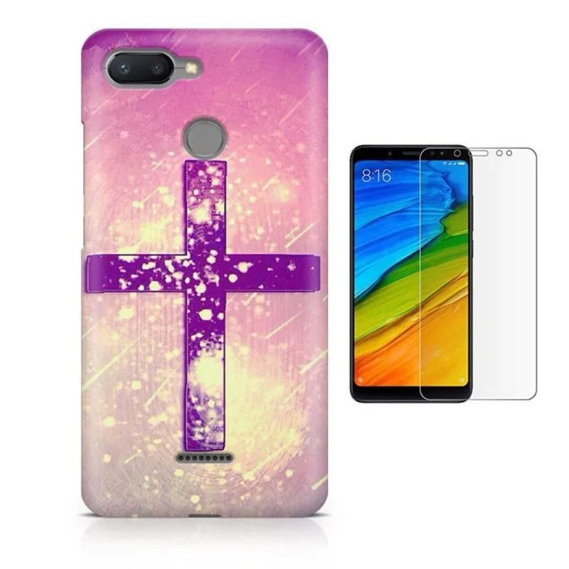 Kit Capa Case TPU Xiaomi Redmi 6 Cruz Crucifixo Religioso + Pel Vidro (BD01)