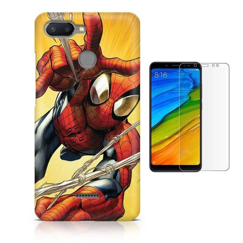 Kit Capa Xiaomi Redmi 6 Homem Aranhar Spider Man + Pel