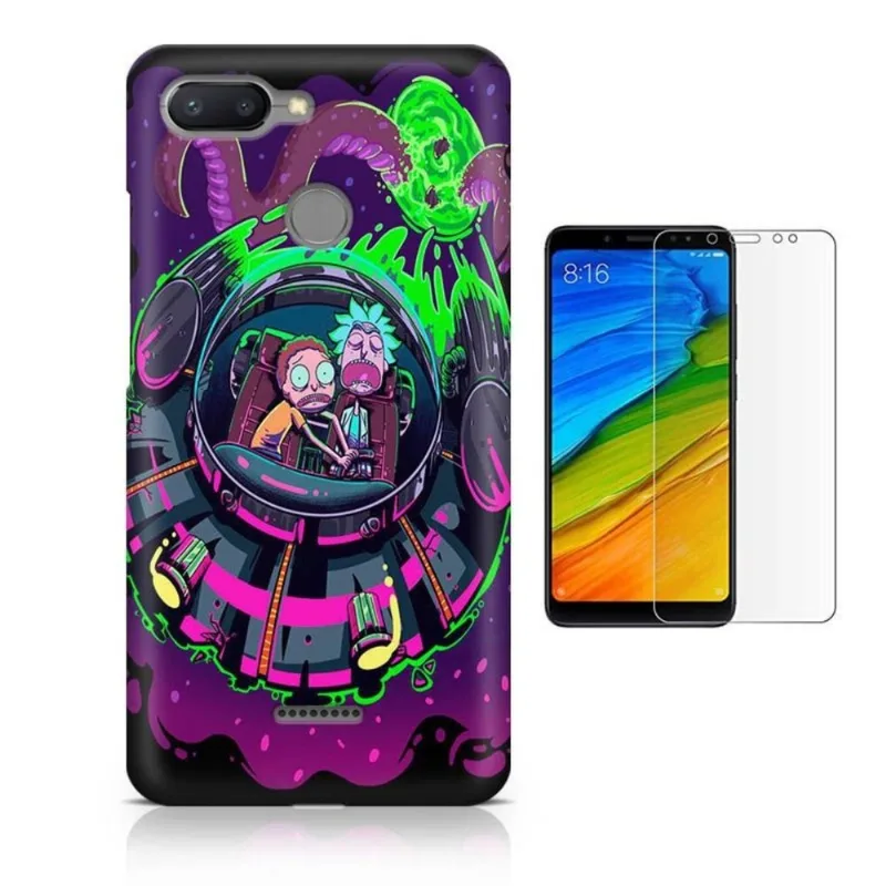 Kit Capa Xiaomi Redmi 6 Rick and Morty + Pel (BD01)