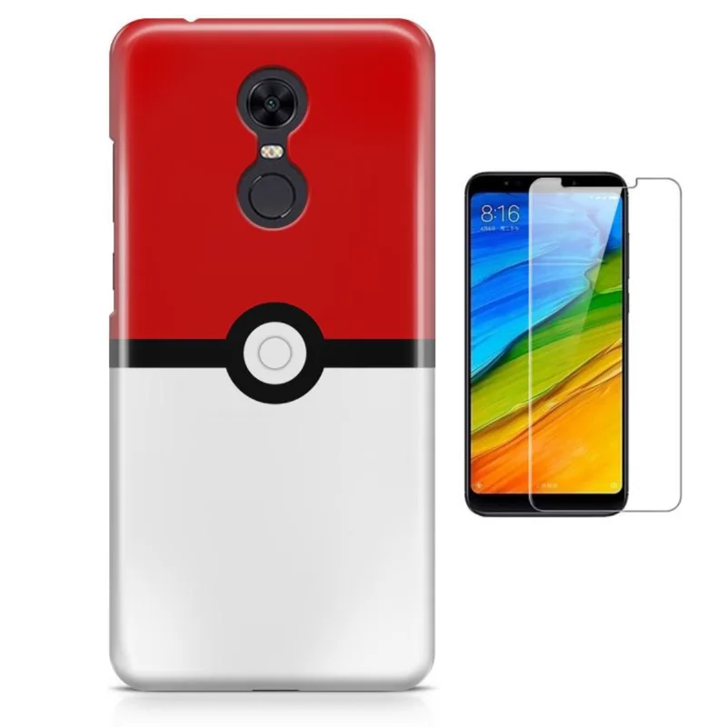 Kit Capa Case TPU Xiaomi Redmi 5 Plus Pokémon Pokebola Pokeball + Pel Vidro (BD01)