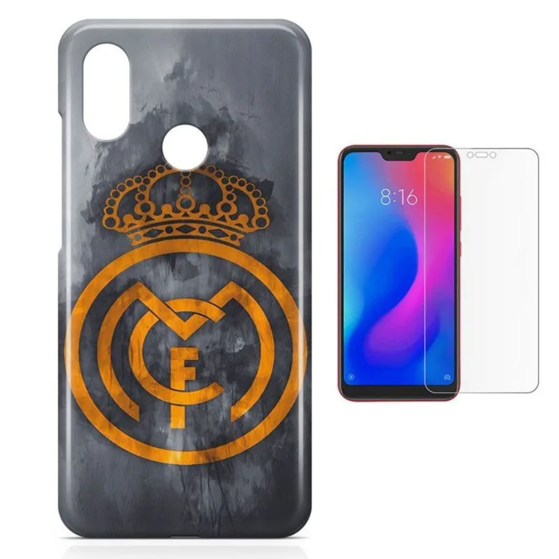 Kit Capa Case TPU Xiaomi Redmi Note 6 Pro Real Madrid + Pel Vidro (BD01)