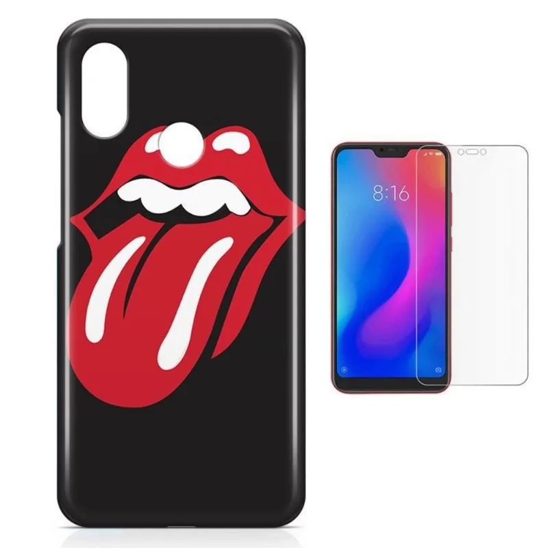 Kit Capa Xiaomi Mi A2 Lite Rolling Stones + Pel (BD02)