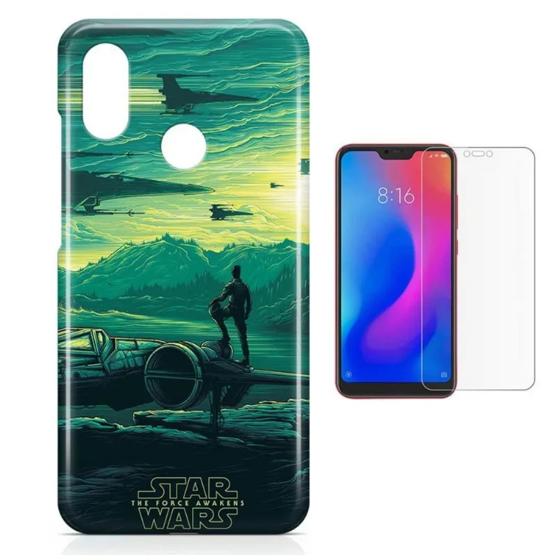 Kit Capa Case TPU Xiaomi Mi A2 Lite Star Wars + Pel Vidro (BD03)