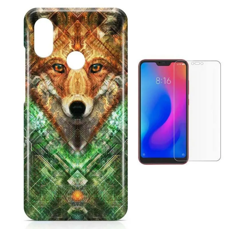 Kit Capa Case TPU Xiaomi Mi 8/ Mi 8 Pro Wolf Lobo + Pel Vidro (BD02)