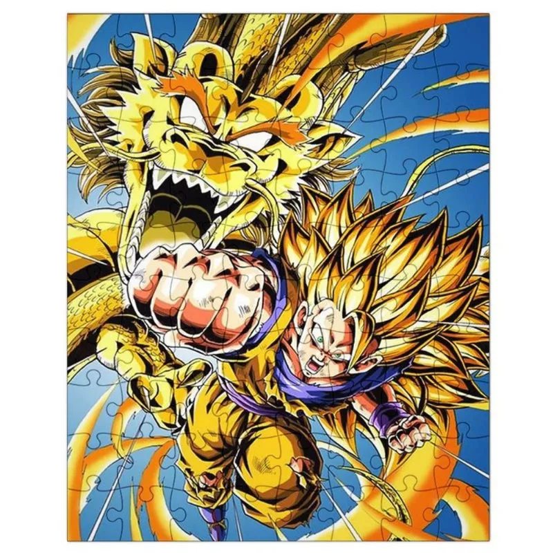 Quebra-Cabeça Personalizado 90 Peças - 30 cm x 20 cm Dragon Ball Goku (BD61)