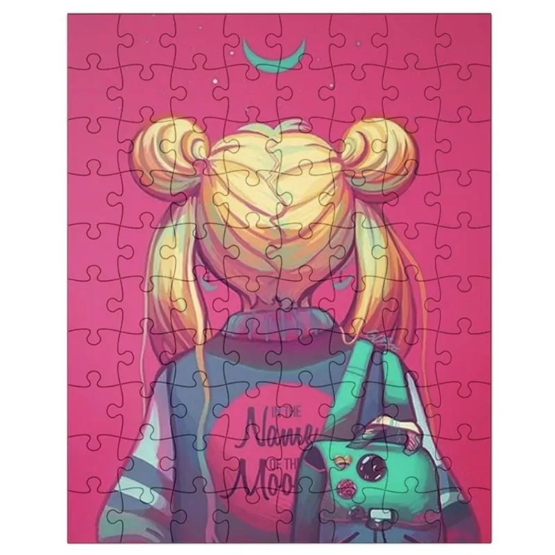 Quebra-Cabeça Personalizado 90 Peças - 30 cm x 20 cm Sailor Moon (BD67)