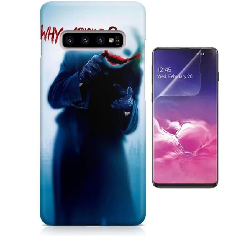 Kit Capa Case TPU Galaxy S10 Coringa Joker Batman Why So Serious + Pel Vidro (BD03)