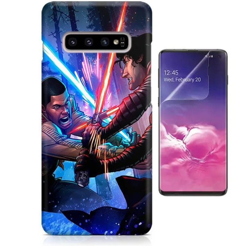 Kit Capa Case TPU Galaxy S10 Star Wars + Pel Vidro (BD03)