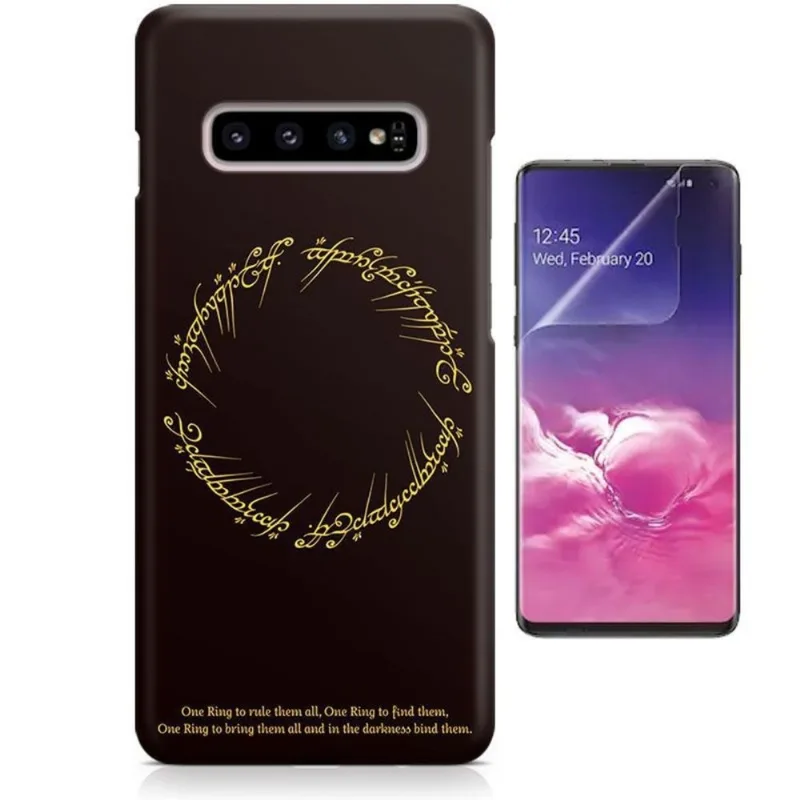 Kit Capa Case TPU Galaxy S10+ Plus O Senhor dos Aneis Lord of The Rings + Pel Vidro (BD01)