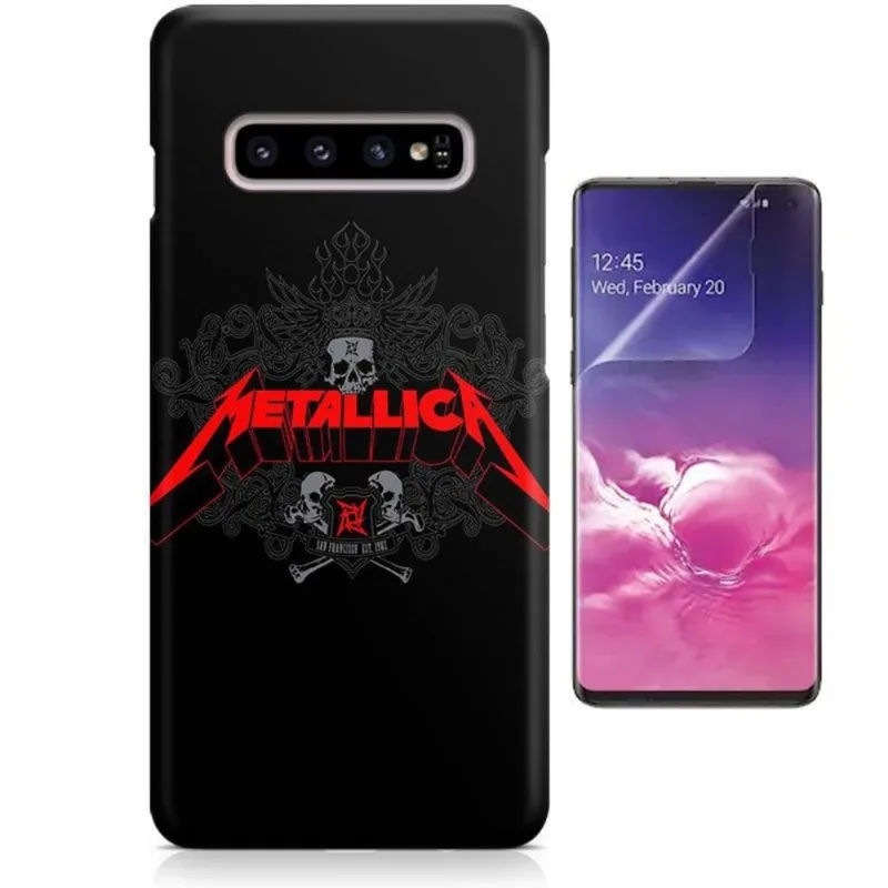Kit Capa Case TPU Galaxy S10+ Plus Metallica + Pel Vidro (BD01)