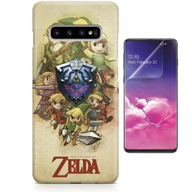 Kit Capa Case TPU Galaxy S10+ The Legend of Zelda Link (BD01)