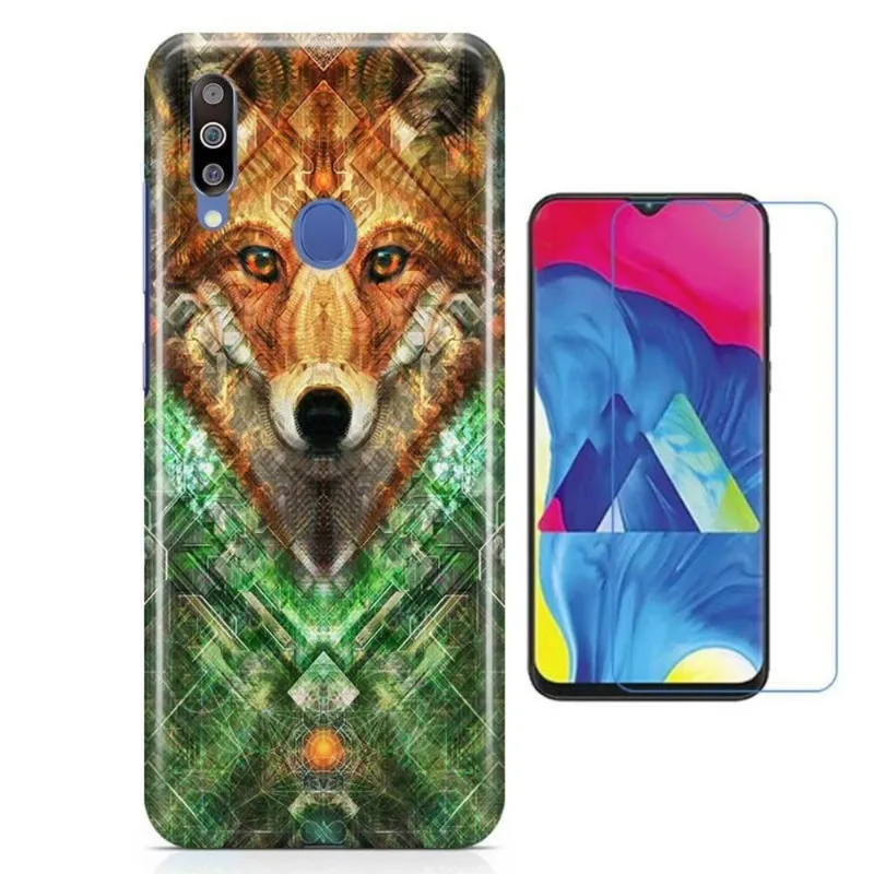 Kit Capa Galaxy M30 Wolf + Pel Vidro B8