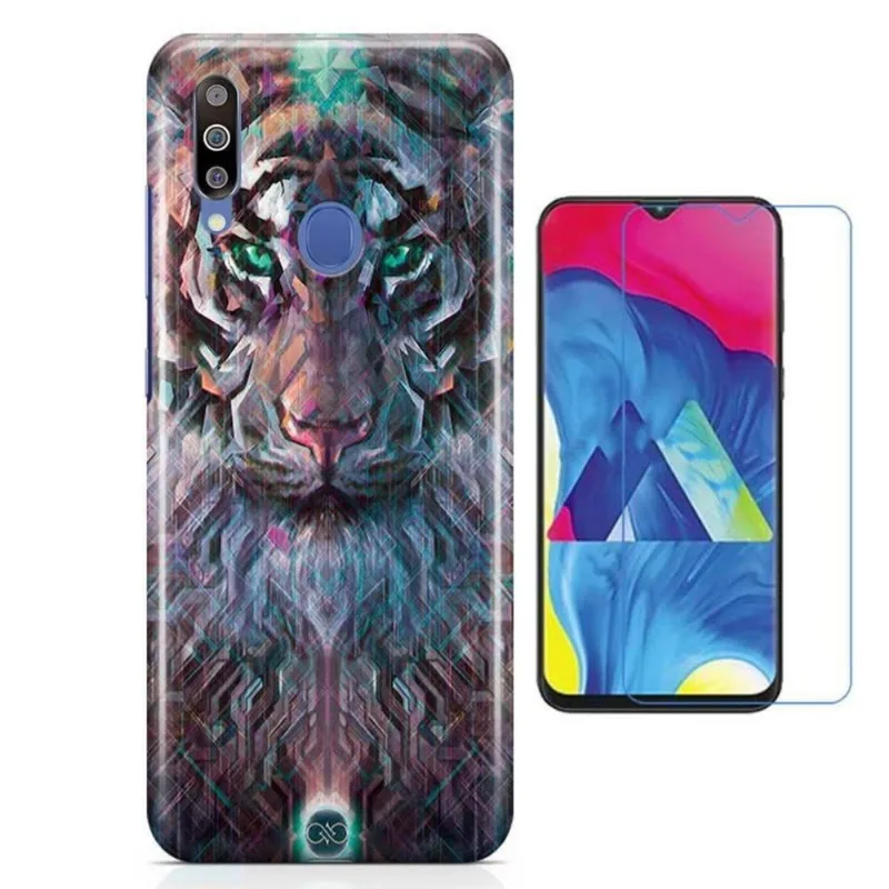 Kit Capa Galaxy M30 Wolf + Pel Vidro B9