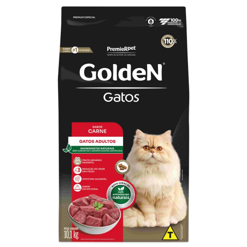 Ração Premier Golden para Gatos Adultos Carne 10,1kg