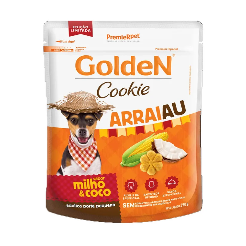 Biscoito Golden Cães Adultos Porte Pequeno Arraiau Edição Limitada 350 g