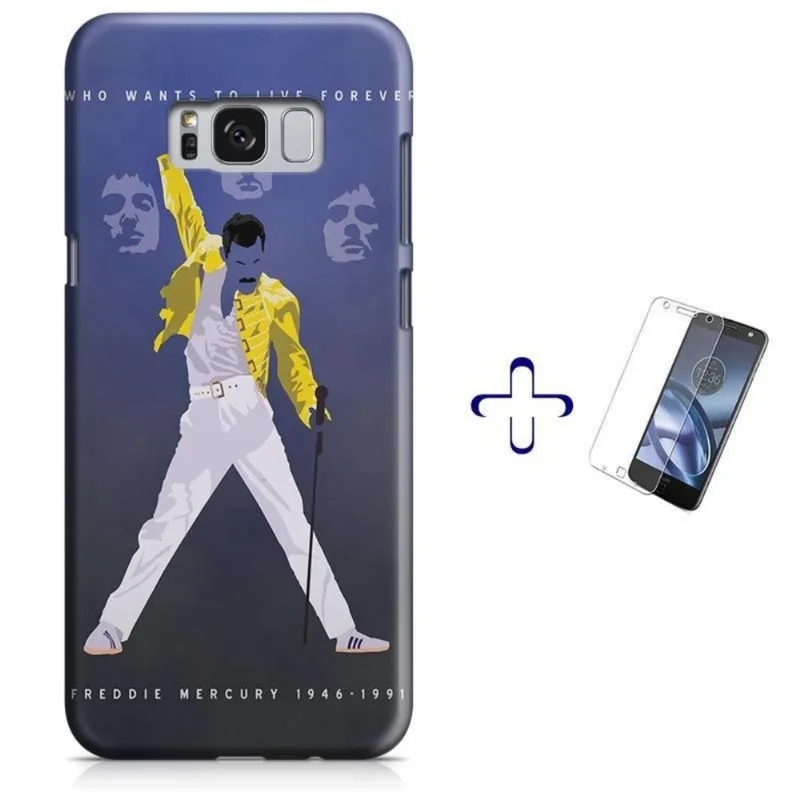 Kit Capa Galaxy S8+ Plus Freedie Mercury + Pel Vidro (BD03)