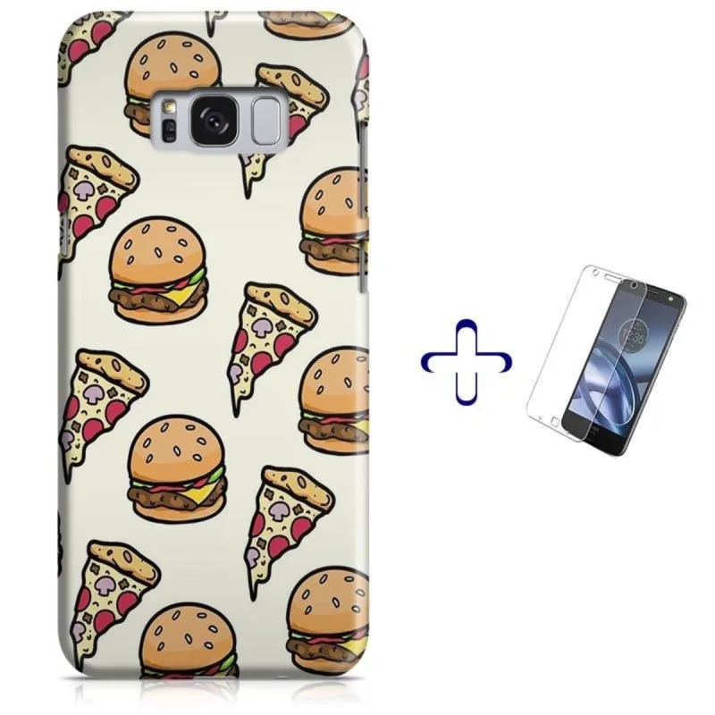 Kit Capa Galaxy S8+ Plus Hamburguer/Pizza + Pel Vidro (BD04) - Não Informado - Celulares, Smartphones E Smartwatches