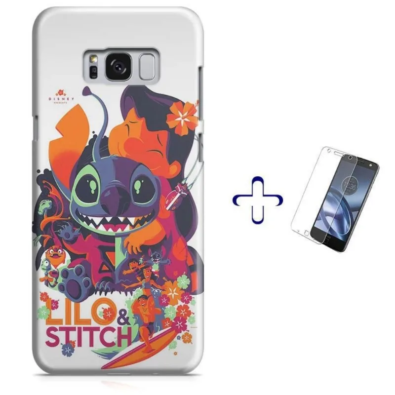 Kit Capa Galaxy S8+ Plus Lilo Stitch + Pel Vidro (BD03)