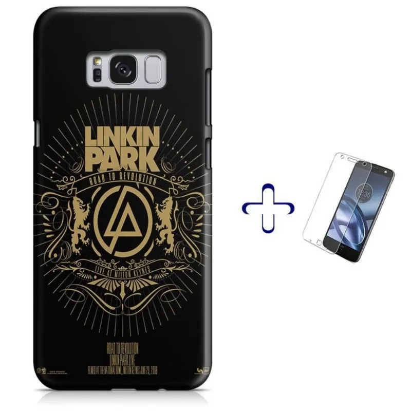 Kit Capa Galaxy S8+ Plus Linkin Park + Pel Vidro (BD03)