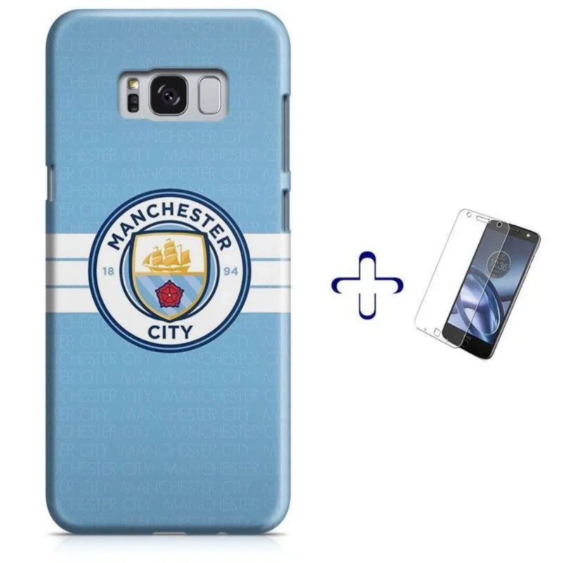 Kit Capa Galaxy S8+ Plus Manchester City + Pel Vidro (BD03)