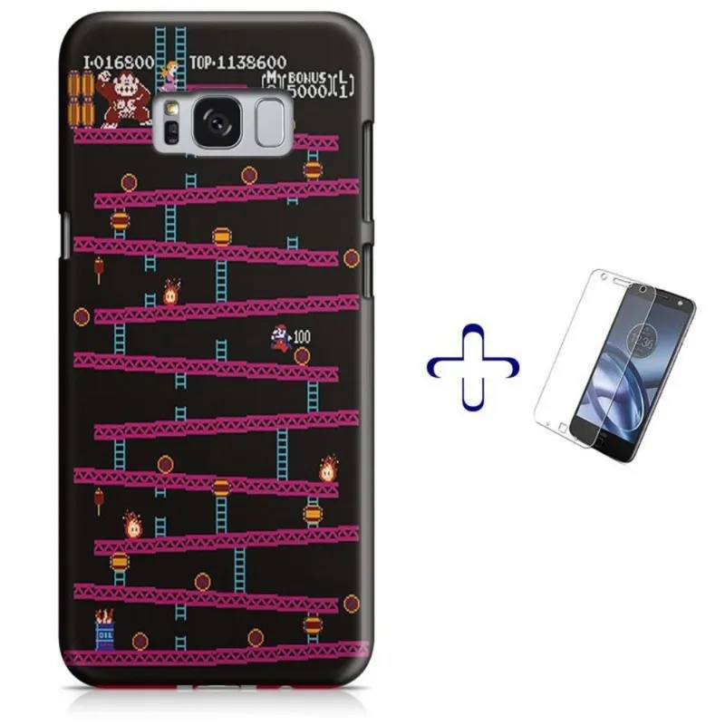 Kit Capa Galaxy S8+ Plus Mario Bros + Pel Vidro (BD03)